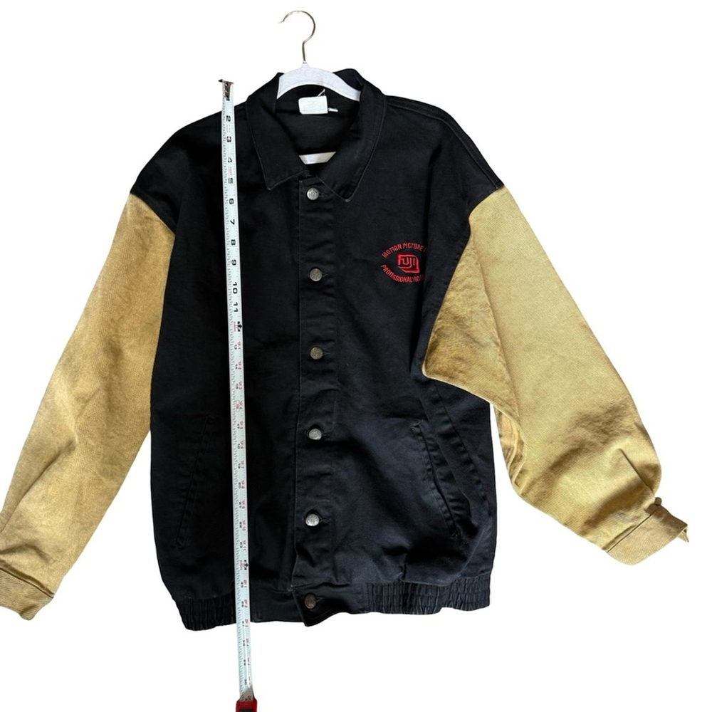 Vintage 90s Lonesome Dove The Outlaw Years Black &Tan Denim Crew Jacket Size M - Picture 9 of 16